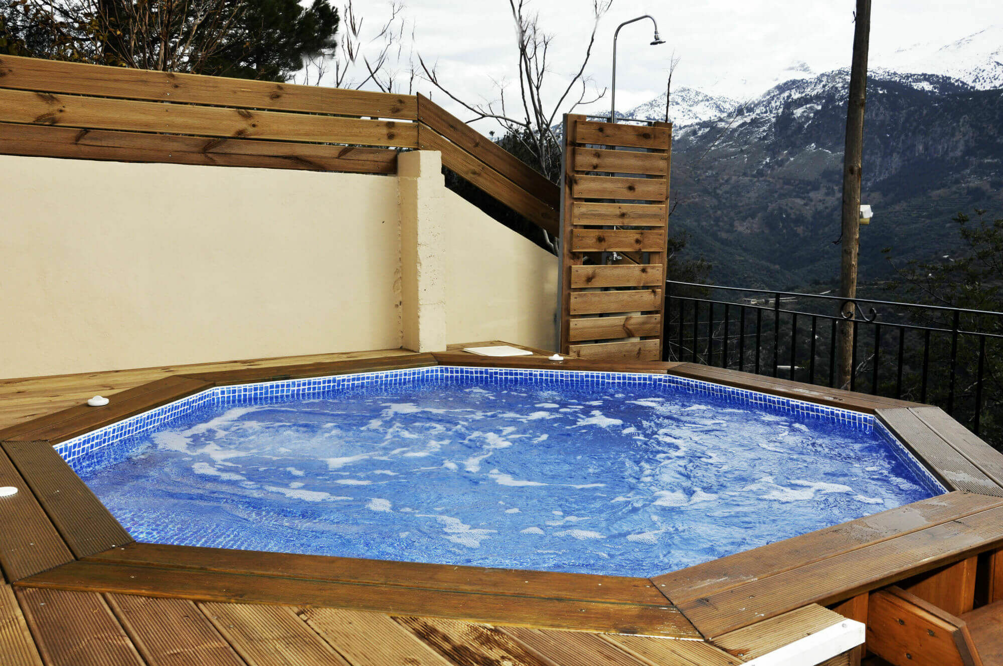 Villa Lakki Heated Round Pool Jacuzzi Lákkoi Esterno foto